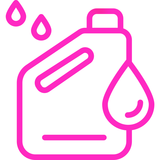 Pink outline of a jug with a droplet, symbolizing liquid products. Relevant for oil or chemical product discussions on the page.